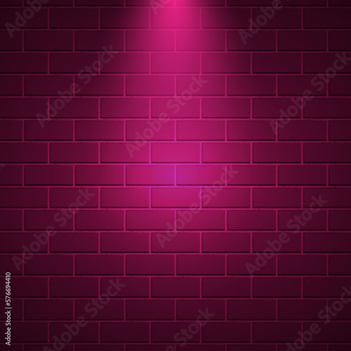Brick wall background with purple light