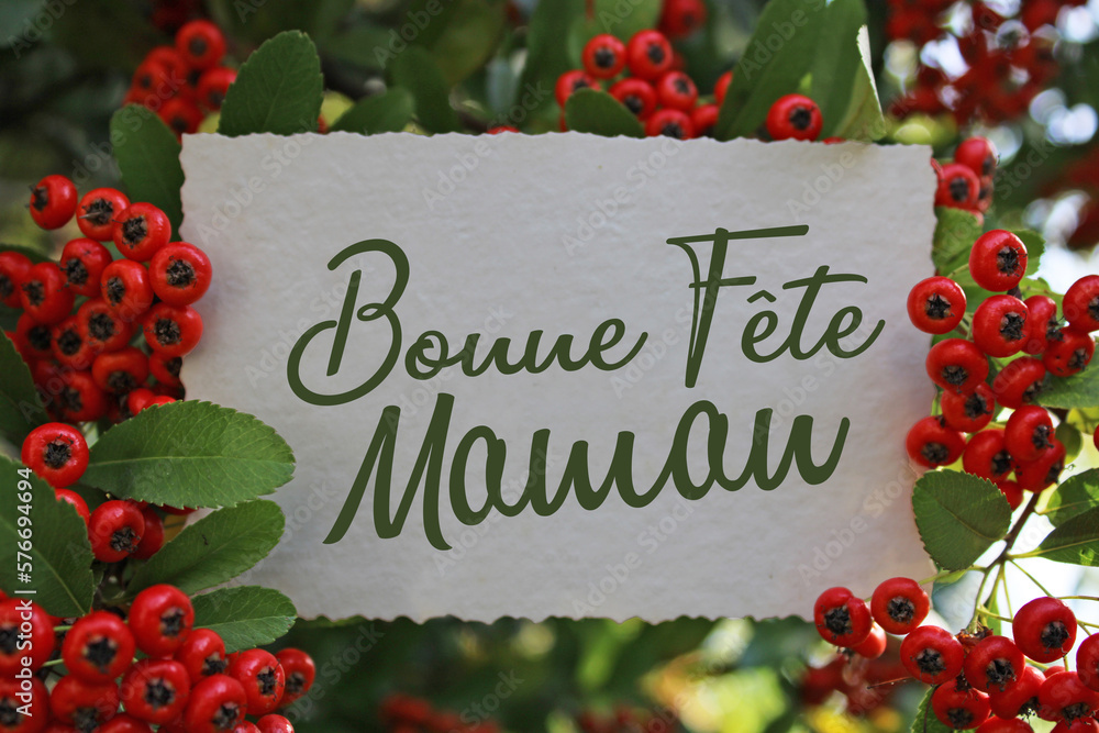 Bonne fête maman, carte message fête des mères Stock Photo | Adobe Stock
