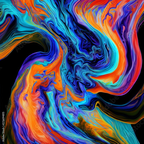 abstract colorful background with waves - colorful background - Blue abstract - Generative AI