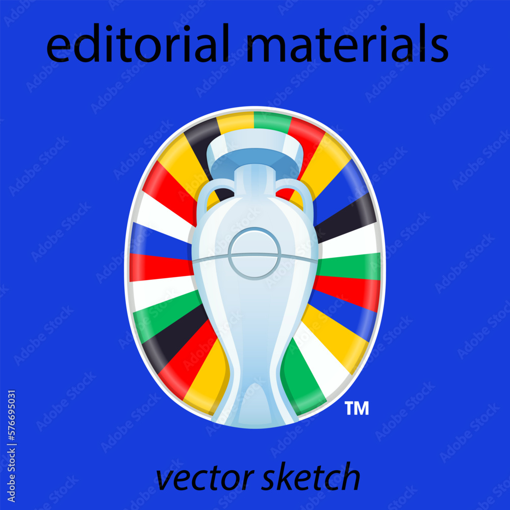 Football championship 2024 blue and green background vector stock