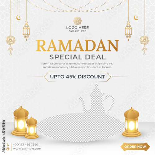 Ramadan Kareem sale banner, social media post template