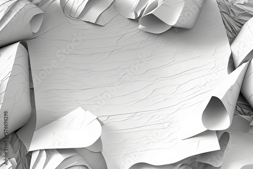 Wrinkled paper in the garbage. Generative AI