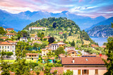 Town of Bellagio on Como Lake panoramic view