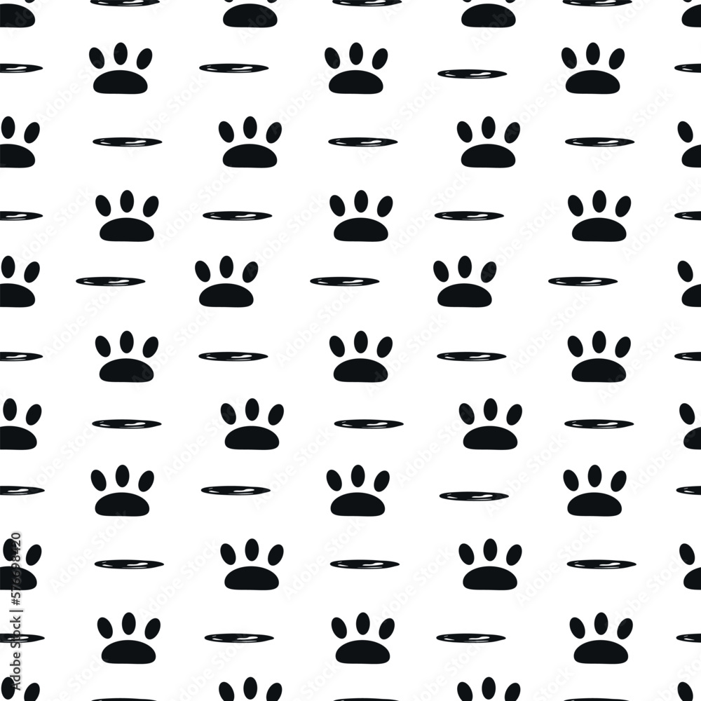 Black paw prints on a white background