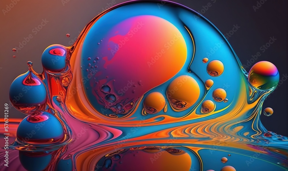  a colorful abstract background with a lot of bubbles and water.  generative ai