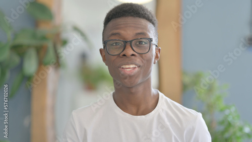 Young African Man Talking on Video Call