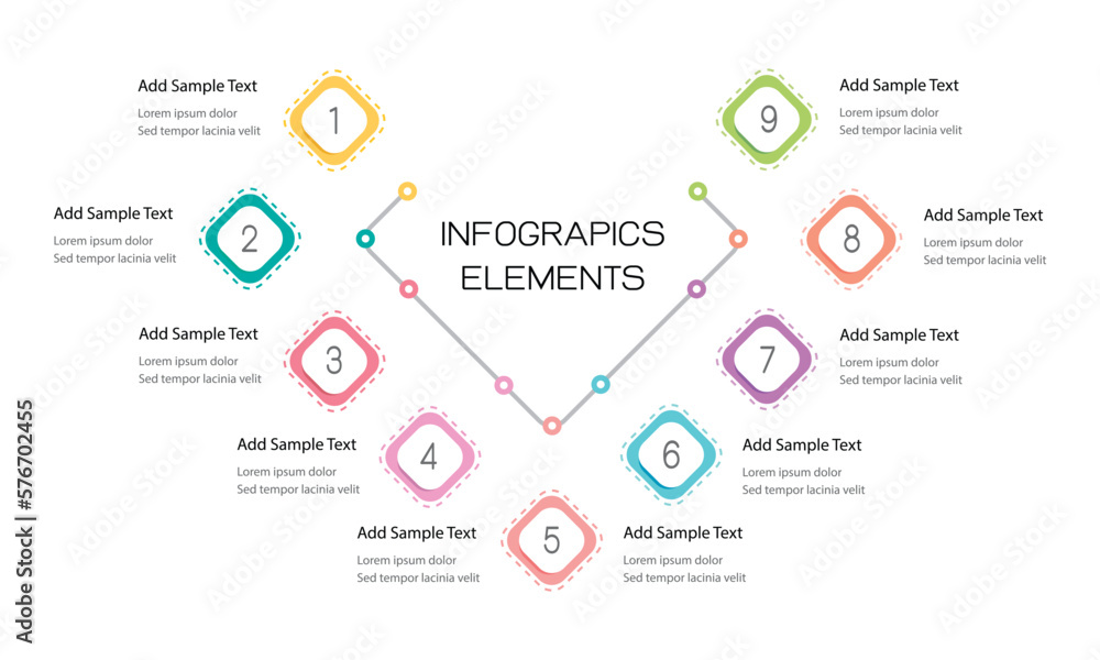 Fototapeta premium Infographic Template Showcases Abstract Chart Elements with Labels and Integrated Squares, Ideal for Business Concepts with Suitable for Content, Diagrams, Flowcharts, Timelines and Workflow Layouts.