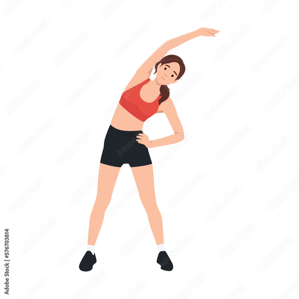 Woman doing Arm stretching exercise.