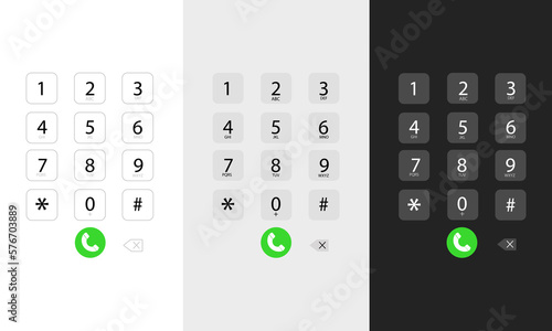 Phone dialing interface. Keyboard with numbers. Dial the number to call. vector illustration eps10