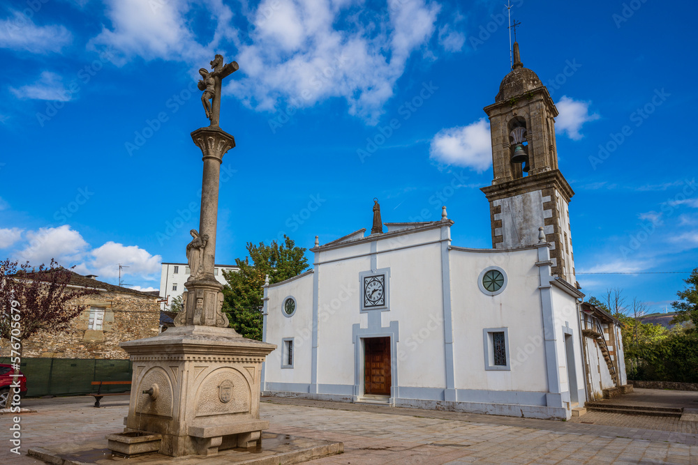 Exterior view of Saint Mary Church in As Pontes, Galicia, Spain