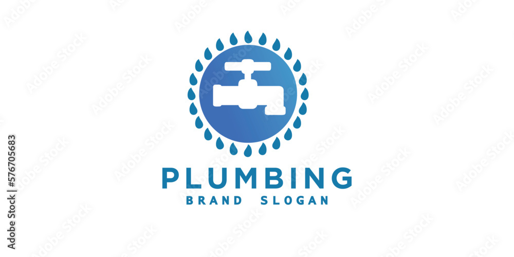 Plumbing logo with modern style premium vector Plumbing logo with modern style premium vector
