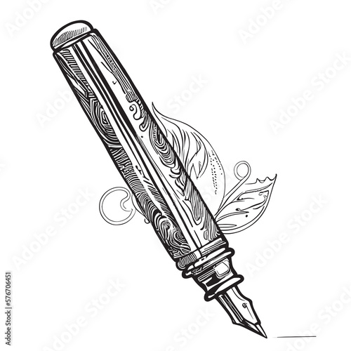 Vintage pen hand drawn sketch Vector illustration
