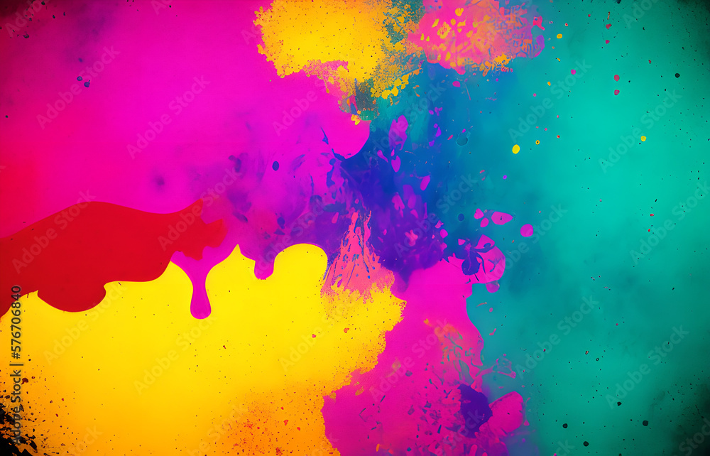 Fototapeta premium Abstract grunge art background texture with colorful paint splashes.