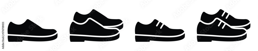 Shoes set icon. Leather shoe icon, vector illustration - obrazy, fototapety, plakaty 