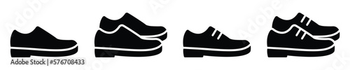 Shoes set icon. Leather shoe icon, vector illustration