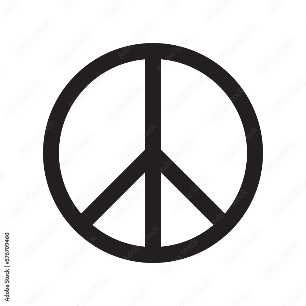 Peace Sign Icon, Peace Vector Illustration Logo. Isolated sign. Peace symbols, peace pictograms isolated on white background. International symbol of the antiwar movement of the disarmament of the wor Peace Sign Icon, Peace Vector Illustration Logo. Isolated sign. Peace symbols, peace pictograms isolated on white background. International symbol of the antiwar movement of the disarmament of the wor