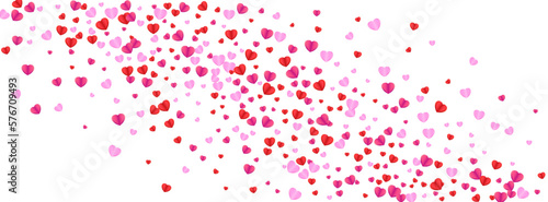 Pink Confetti Background White Vector. Amour Frame Heart. Fond Random Pattern. Violet Confetti Day Texture. Red Banner Backdrop.