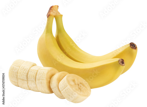 Delicious bananas cut out