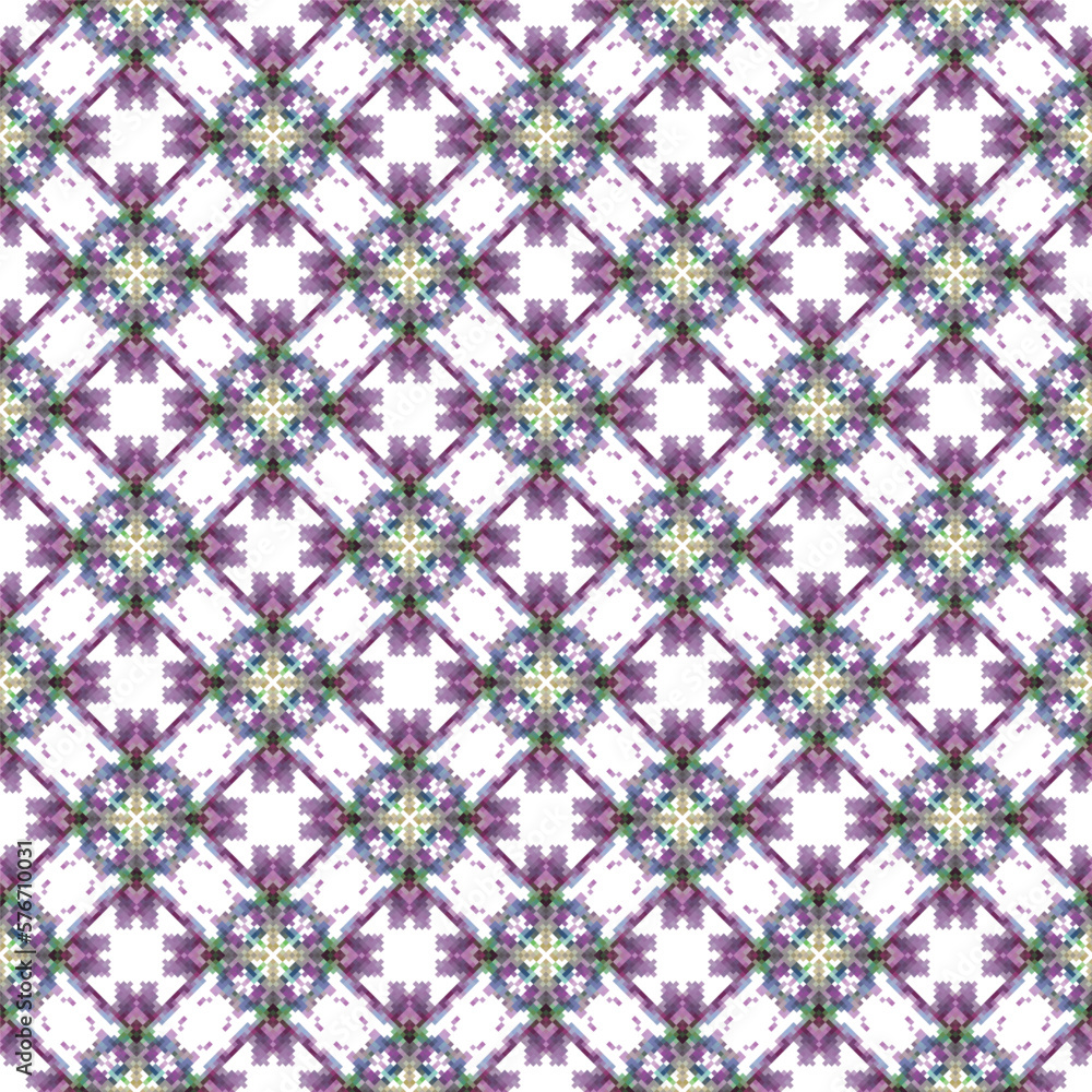 Floral seamless pixel stitch pattern. geometric ethnic oriental pattern traditional background,abstract,vector, illustration, design for texture,fabric,clothing,wrapping,decoration,carpet.