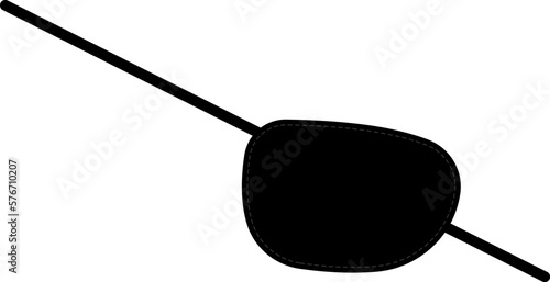 Tela Pirate eye patch blindfold mask black silhouette vector illustration