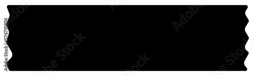 Black washi tape adhesive masking vector icon. Paper label for text or scrapboking. Simple shape flat design element.