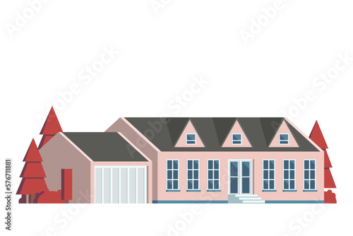 Vector element of Houses exterior buildings flat design style for city illustration