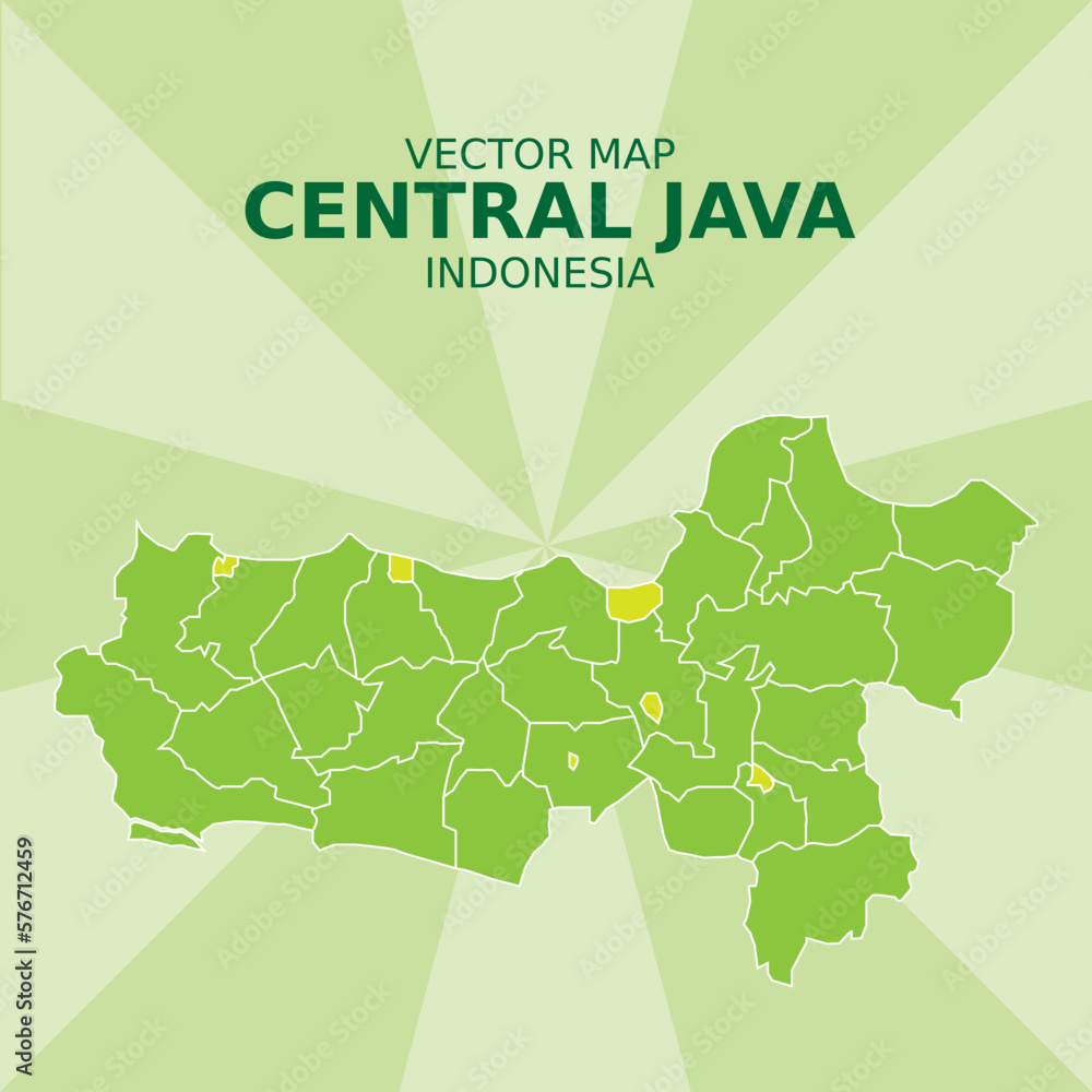 THE MAP OF CENTRAL JAVA Stock Vector | Adobe Stock