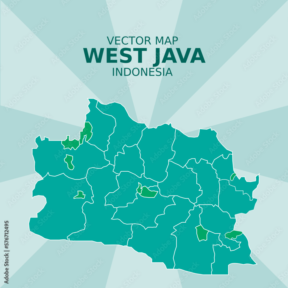THE MAP OF WEST JAVA Stock Vector | Adobe Stock