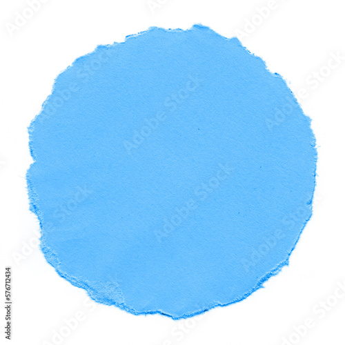 Ripped paper circle - blue