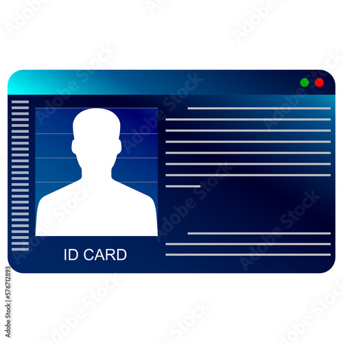 ID Card isolated on white background. Identification card icon. Identification personal contact in flat style ,Business identity ID card icon template badge. 