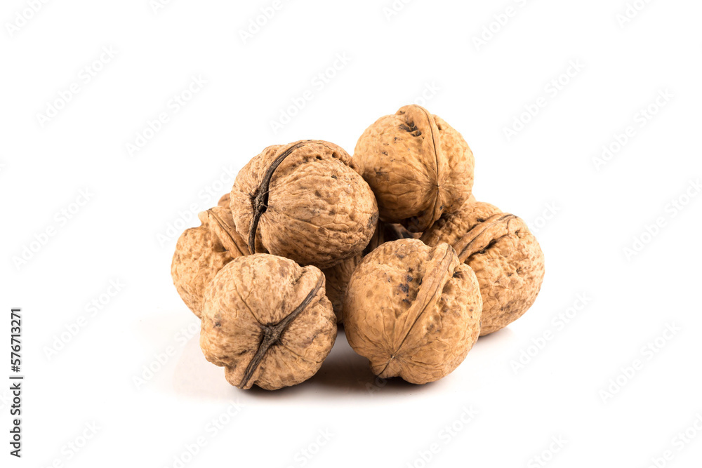 Walnut nut on white Walnut nut on white