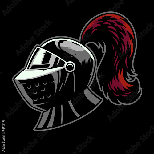 Knight Helmet in Hand Drawn Style