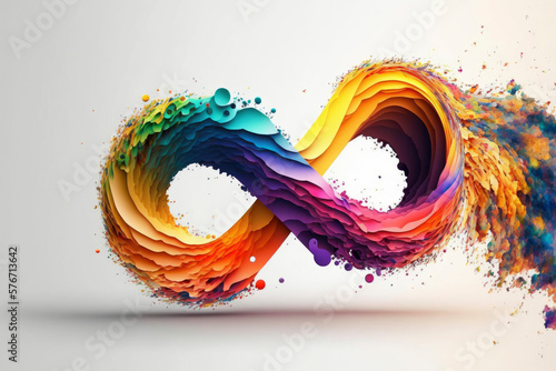 Colourful infinity symbol ,made with Generative AI