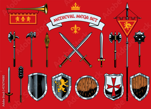 Set objects of Medieval Knights Era