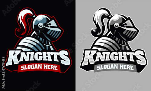 Sport Logo Style Set of Warrior Knights