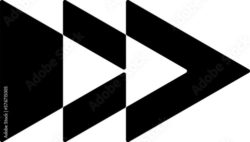 Three arrows to the right vector icon