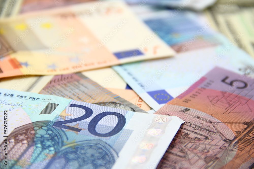 Euro money, paper money, close up.