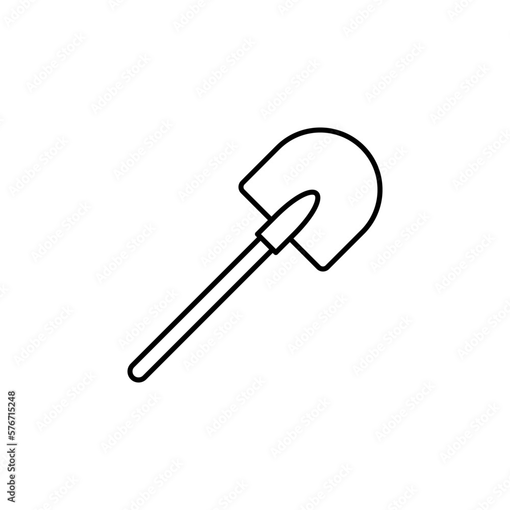 Shovel icon. Simple thin line, outline of autumn icons for ui and ux, website or mobile application on white background Shovel icon. Simple thin line, outline of autumn icons for ui and ux, website or mobile application on white background