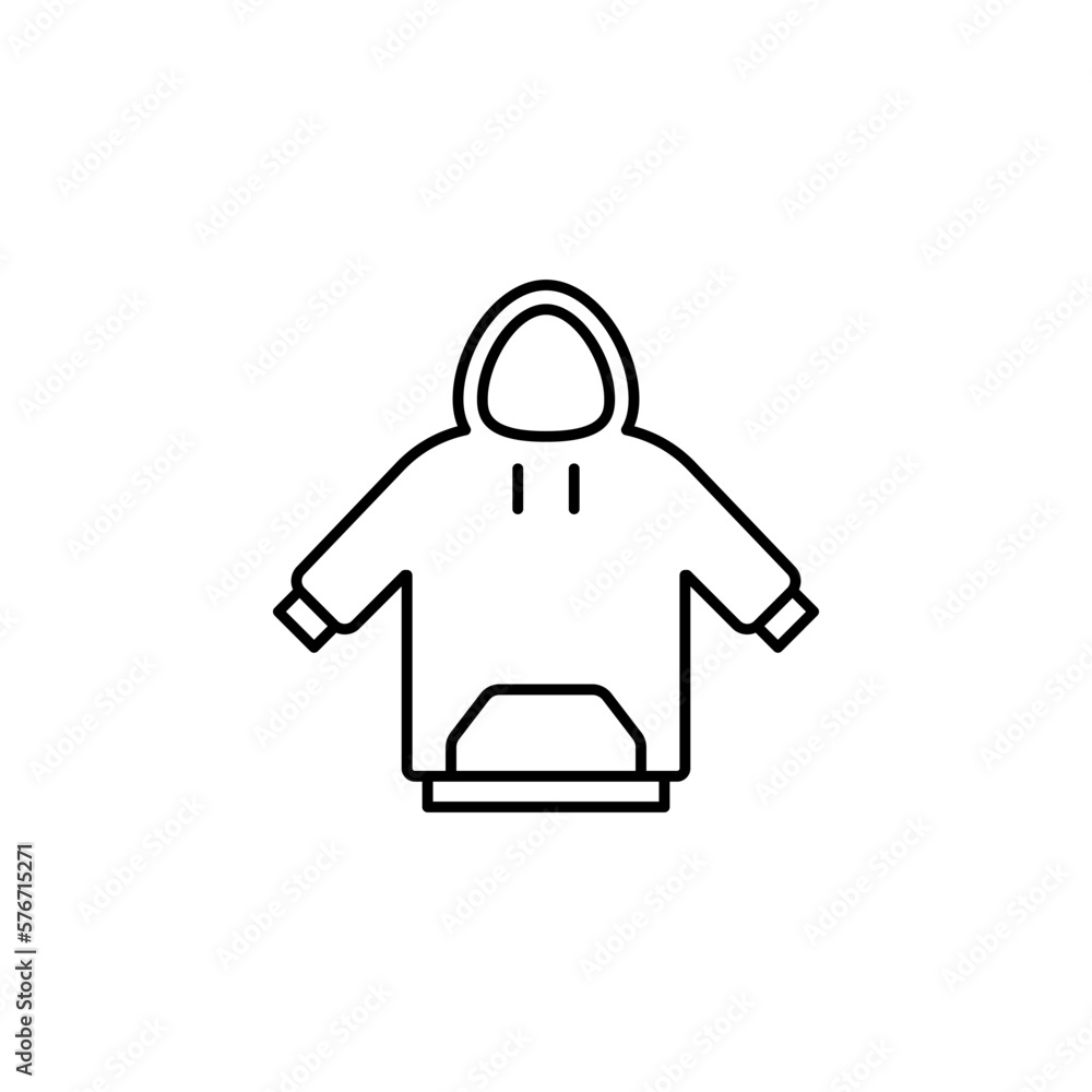 Hoodie icon. Simple thin line, outline of autumn icons for ui and ux, website or mobile application on white background Hoodie icon. Simple thin line, outline of autumn icons for ui and ux, website or mobile application on white background