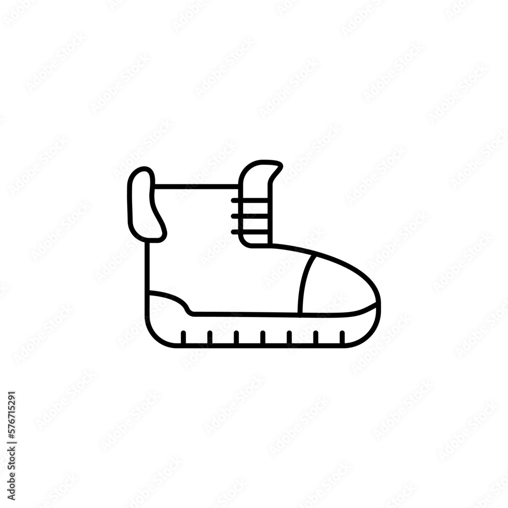 Boot icon. Simple thin line, outline of autumn icons for ui and ux, website or mobile application on white background Boot icon. Simple thin line, outline of autumn icons for ui and ux, website or mobile application on white background