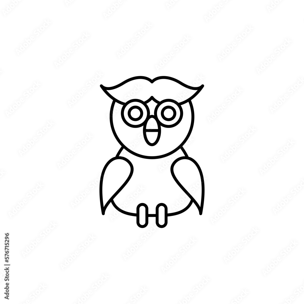 Owl icon. Simple thin line, outline vector of autumn icons for ui and ux, website or mobile application on white background Owl icon. Simple thin line, outline vector of autumn icons for ui and ux, website or mobile application on white background