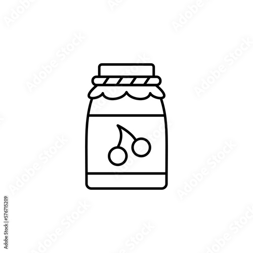Jam, cherry icon. Simple thin line, outline vector of autumn icons for ui and ux, website or mobile application on white background
