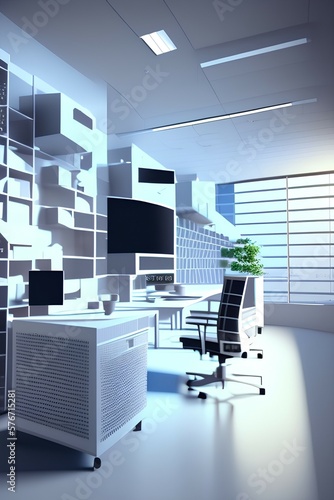 3d image of office - generative ai