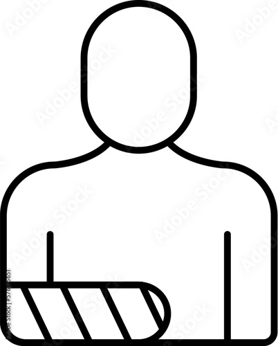 arm gypsum break icon. Simple thin line, outline vector of Bone injury icons for UI and UX, website or mobile application on white background
