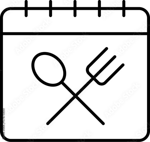 Calendar, restaurant vector icon