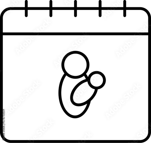Calendar, child, mother icon. Simple thin line, outline vector of calendar icons for ui and ux, website or mobile application on white background