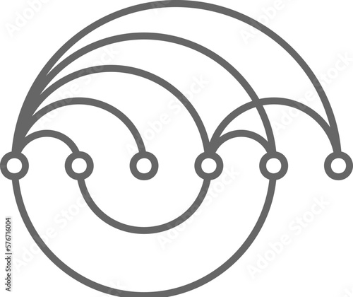 arc diagram icon. Simple glyph vector of charts and diagrams set for UI and UX, website or mobile application on white background on white background