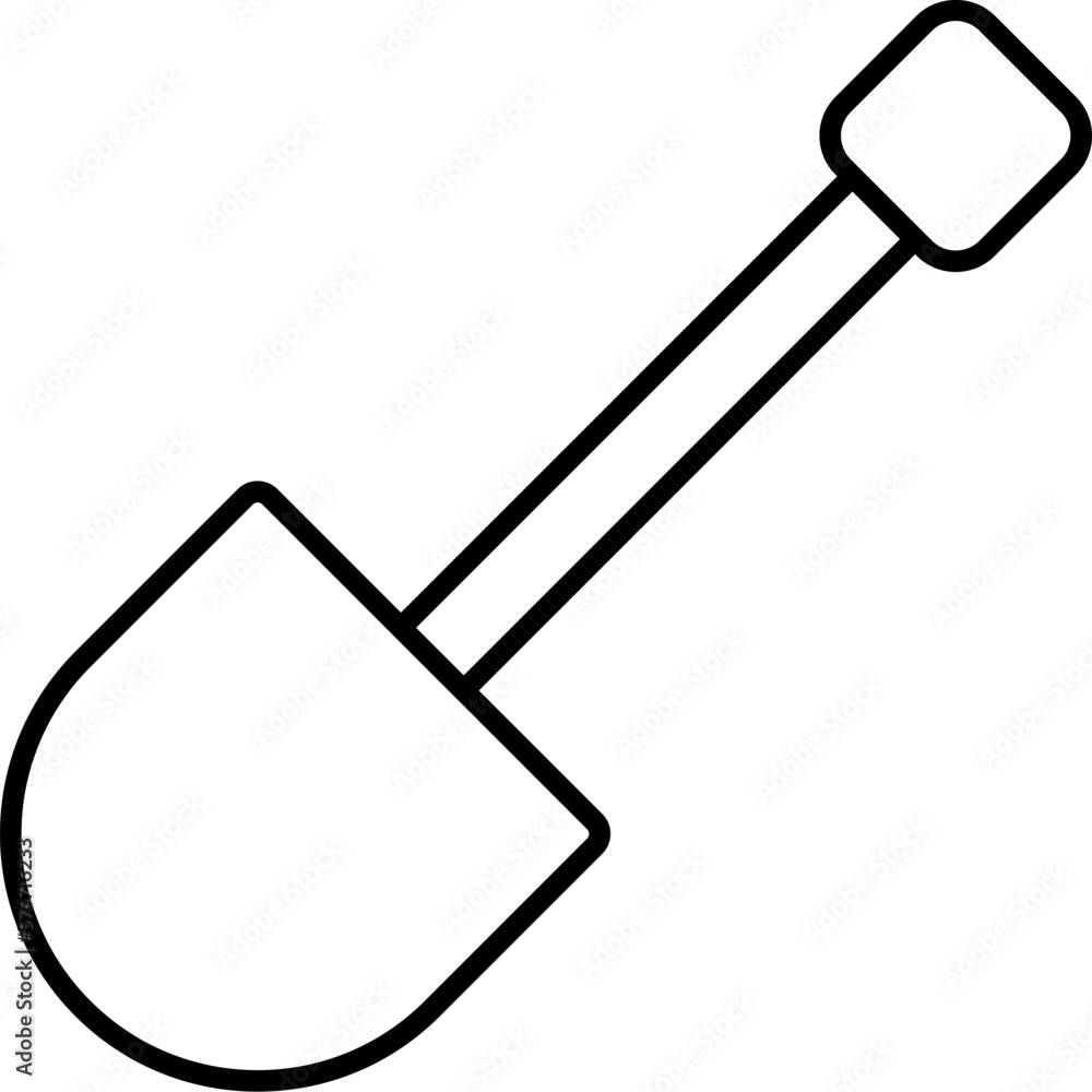 spade icon. Simple thin line, outline vector of Construction tools icons for UI and UX, website or mobile application on white background spade icon. Simple thin line, outline vector of Construction tools icons for UI and UX, website or mobile application on white background