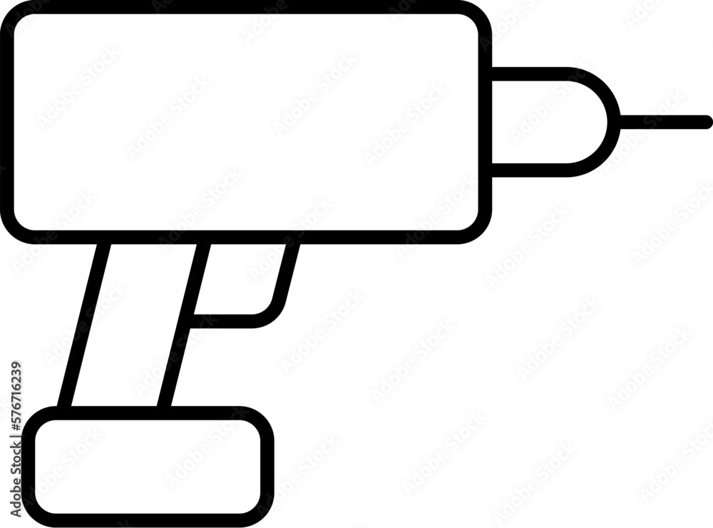 drill icon. Simple thin line, outline vector of Construction tools icons for UI and UX, website or mobile application on white background drill icon. Simple thin line, outline vector of Construction tools icons for UI and UX, website or mobile application on white background