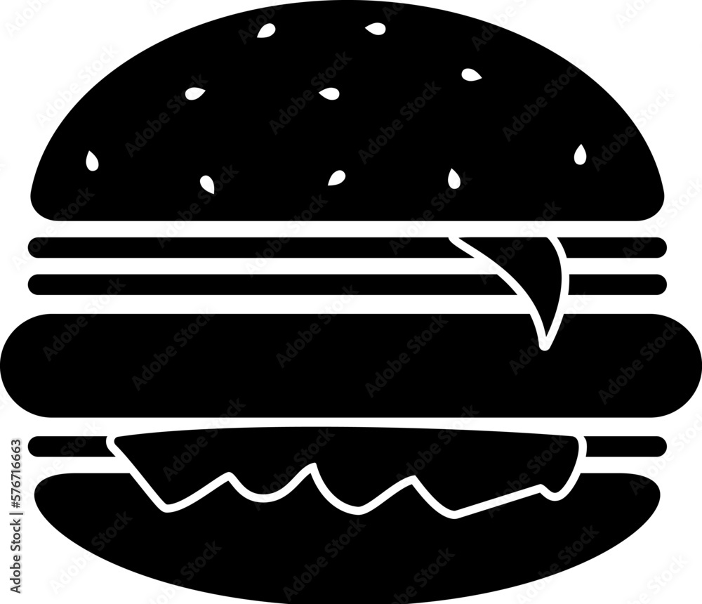 The icon of burger. Simple flat icon illustration, vector of burger for a website or mobile application on white background The icon of burger. Simple flat icon illustration, vector of burger for a website or mobile application on white background